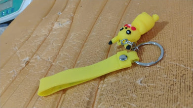 Cute Cartoon Silicone 3D Key Chain with Metal Hook & Strap (Pack of 1)