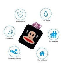 Black Small Hot Water Bag with Cover for Pain Relief