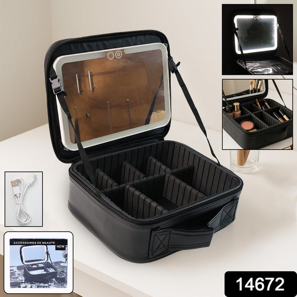 Travel Makeup Case with Lighted Mirror